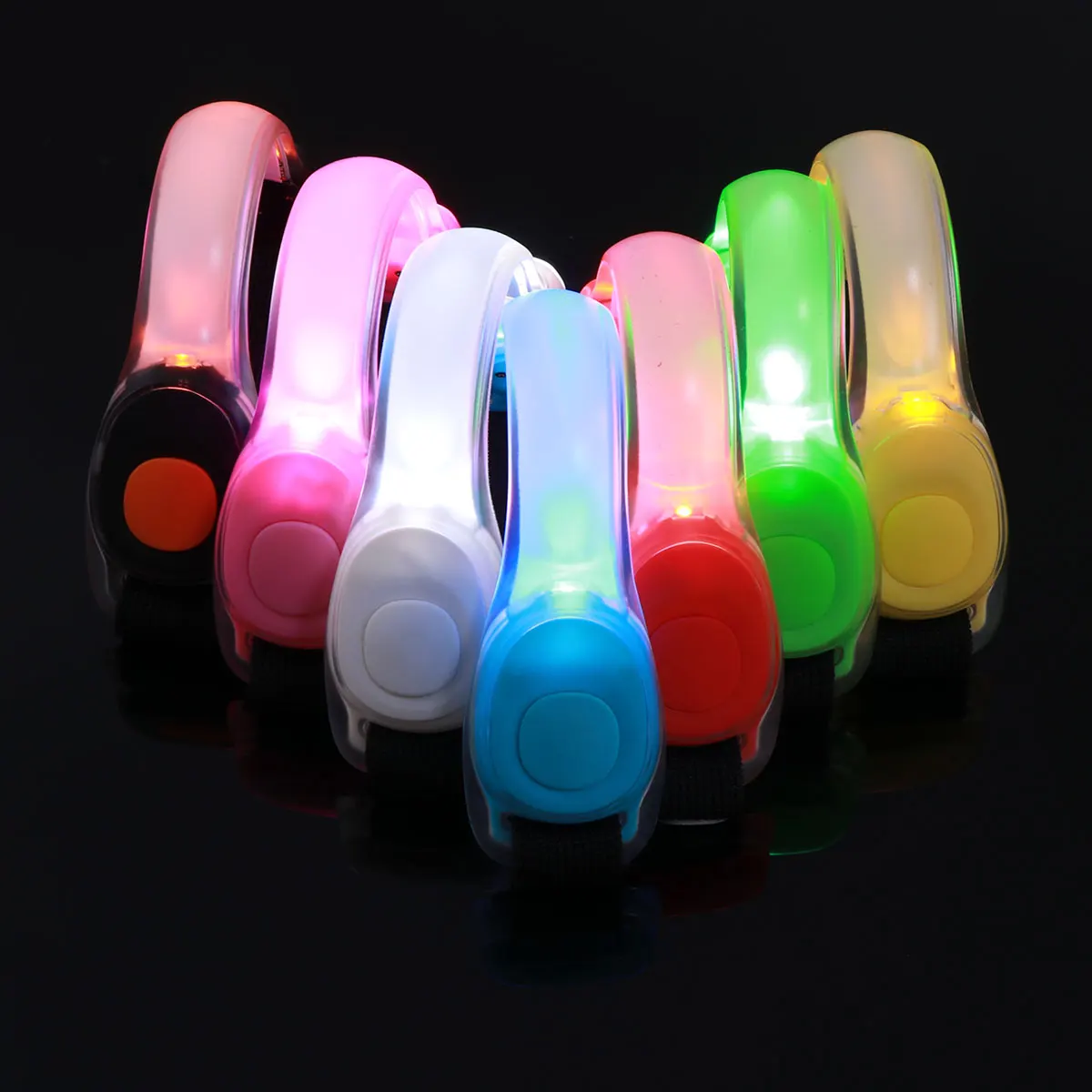

7 Pcs LED Light Armband Reflective Adjustable Silicone Running Belt High Visibility in the Dark for Running Jogging Cycling Camp