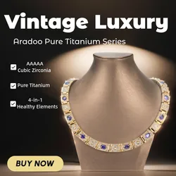 Pure Titanium Necklace Collar Tourmaline Anti-radiation Anion Slimming Germanium Necklace