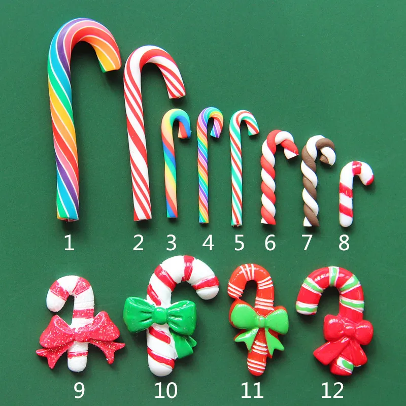 100pcs Christmas Crutches Series DIY for Keychain Home Decoration Phone Case Hairpin Earrings Scrapbook Dollhouse Accessories