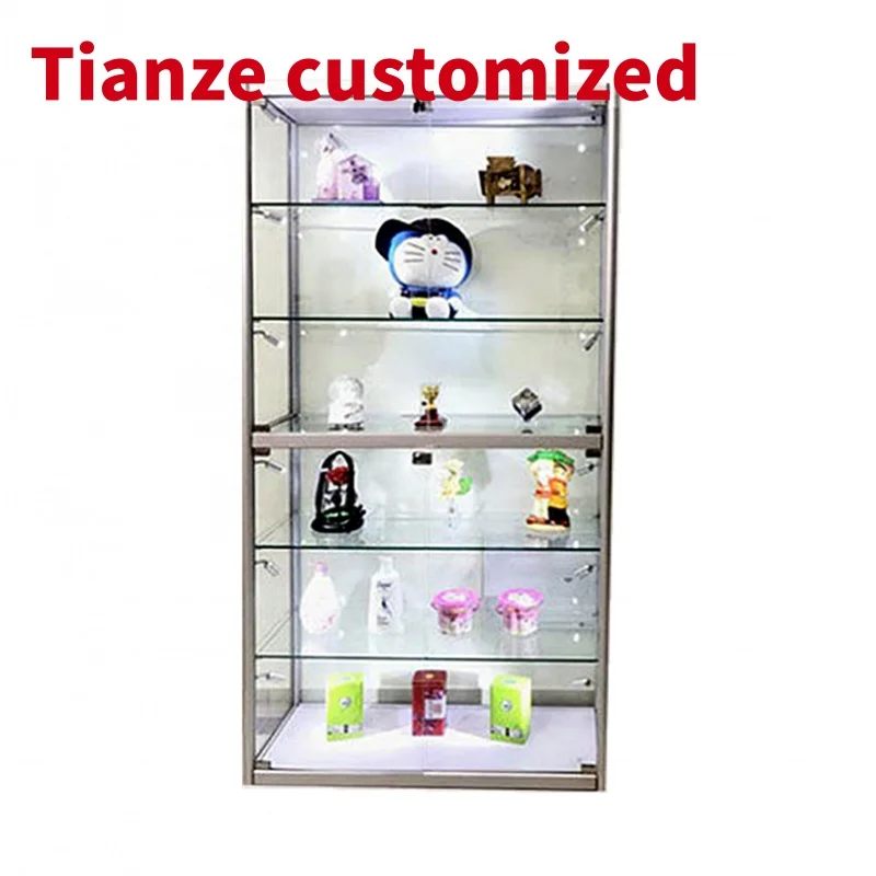 

(customized)Display Cabinet Modern Glass Display Showcase with Led Light Cheap Display Furniture Retail Shop