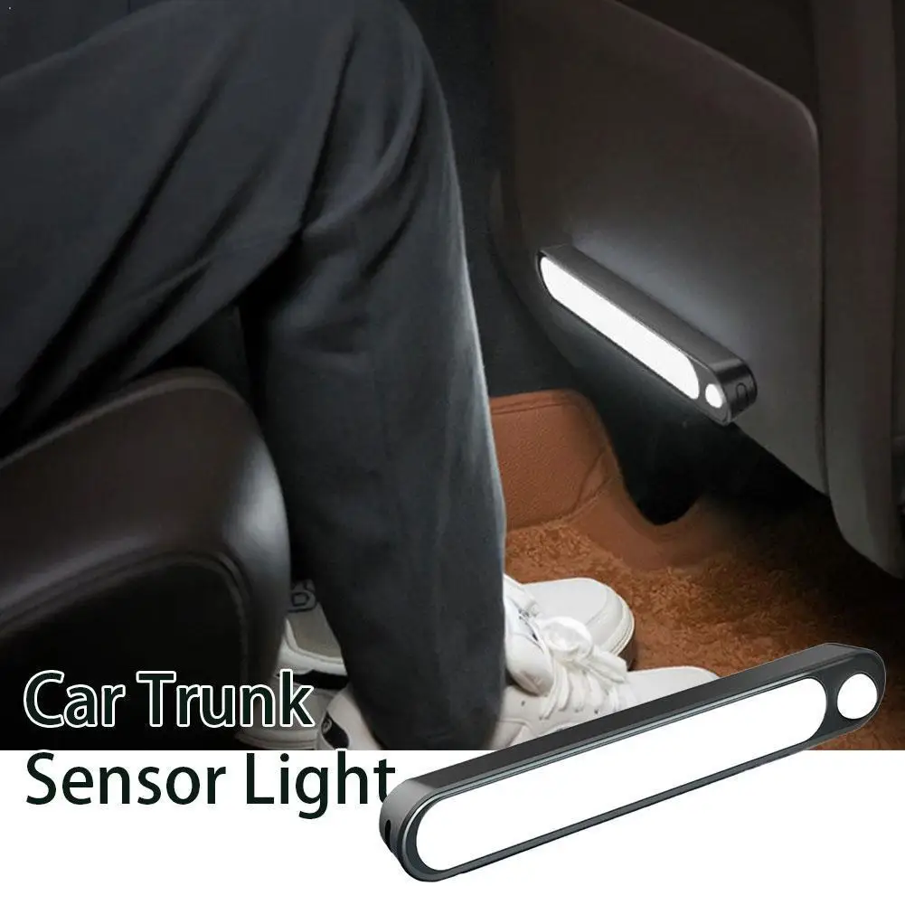 Trunk Car Sensor Light For Floor Trunk Hood USB Rechargeable Automatic Induction Light Bar Magnetic Maual Sensing Mode Lamp ﻿