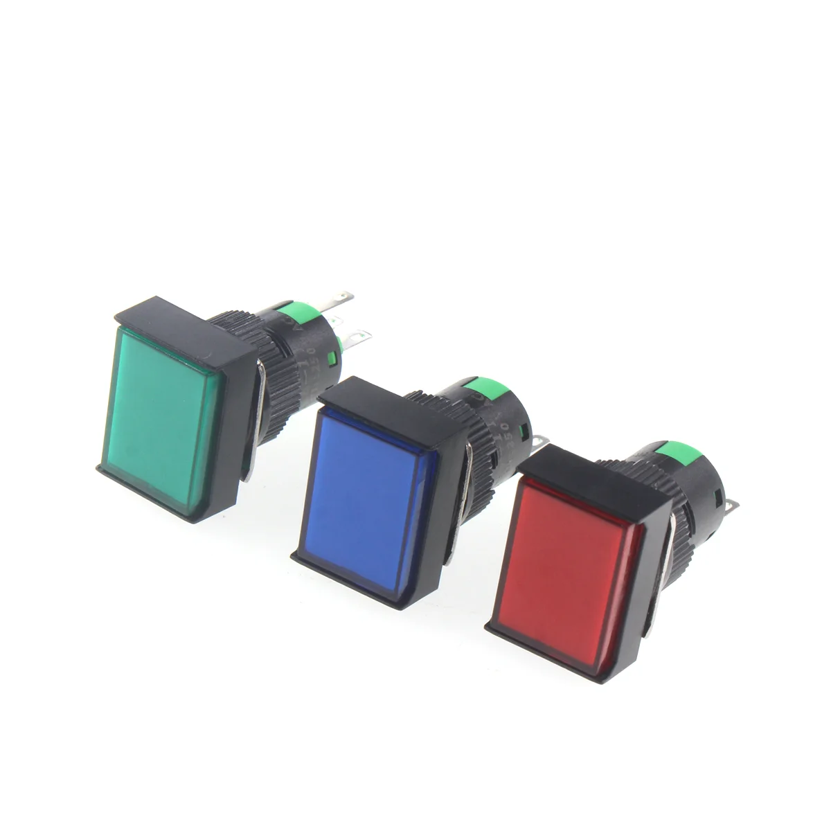 1PCS LA16-11CZ rectangular light button switch 16mm self resetting self-locking 3-pin 5-pin 12V 24V