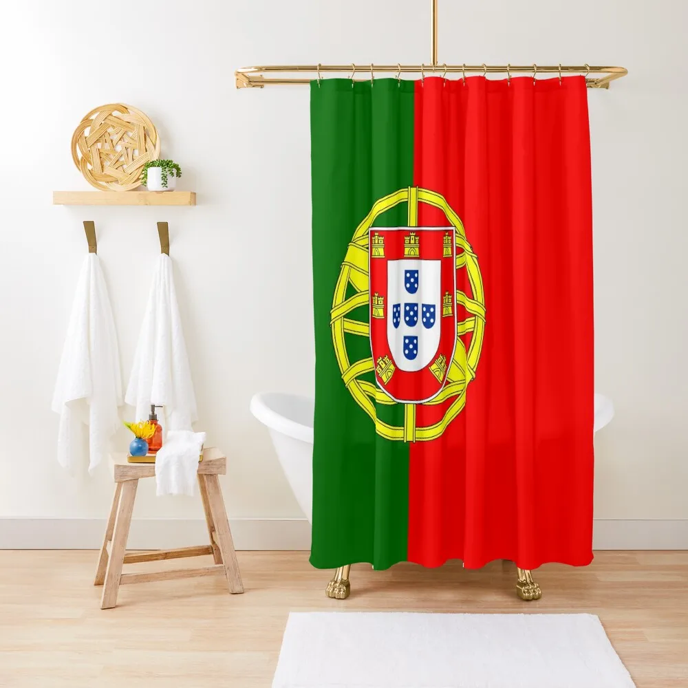 

Flag of Portugal Shower Curtain Bathroom Deco Waterproof Shower And Anti-Mold Curtain