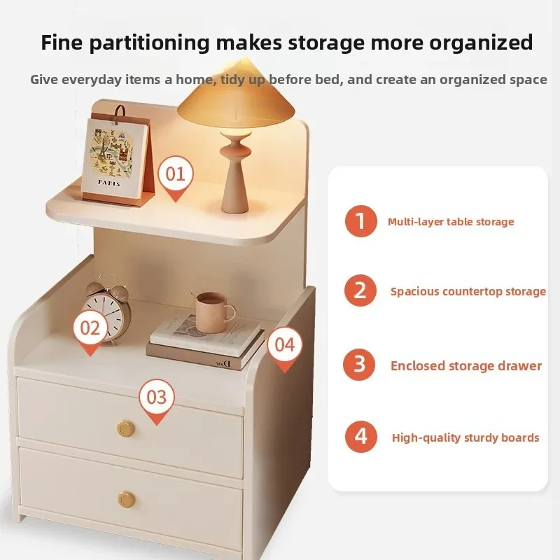 Compact Nightstand Bedside Table Mini Bedroom Storage Cabinet Rental Ready Living Room Bedroom Decor Nightstands Furniture