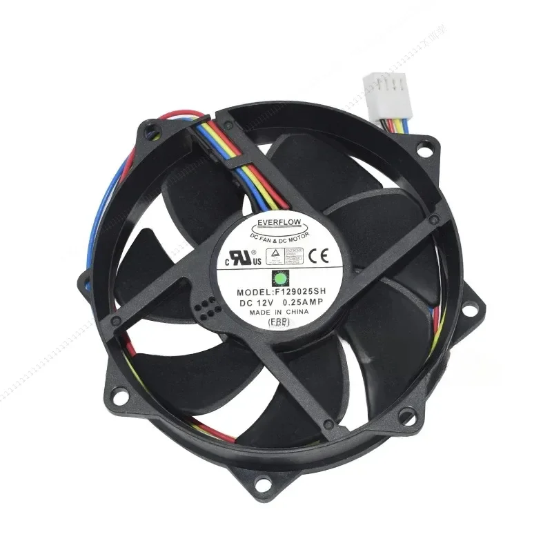W новый для Everflow F 129025 SH DC 12 В 0,25 А 90X90X25 мм 4-проводной серверный круглый вентилятор W новый для Everflow F 129025 SH DC 12 В 0,25 А 90X90X25 мм 4-проводной серверный круглый вентилятор