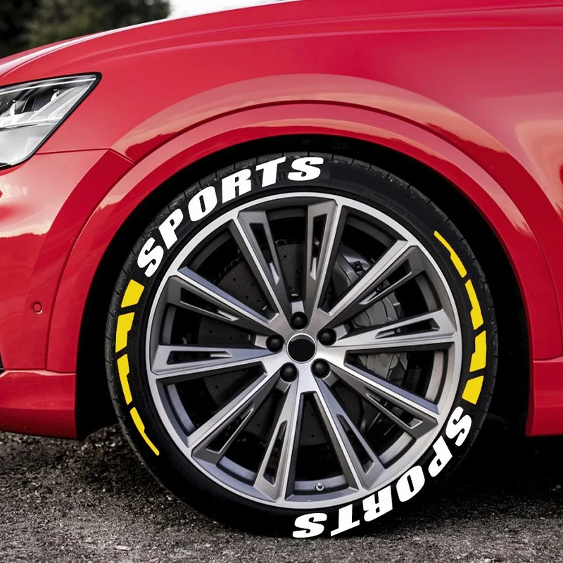 3D Stereo PVC Sports Tire Letter Stickers Waterproof Wheel Rim Decor Decals 2/4/8Pcs Universal Car Exterior Modification Accesso