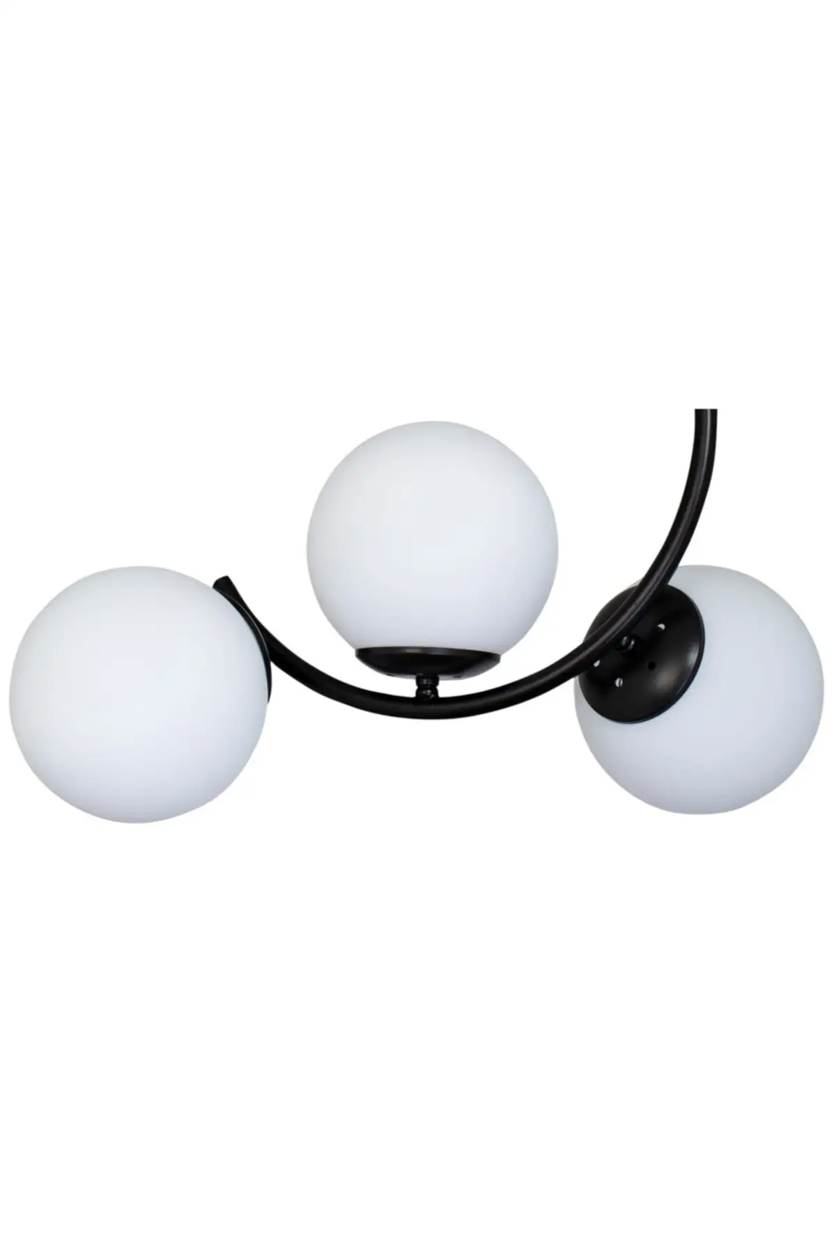 DOLBOVI Modern crescent black 3-piece white glass chandelier