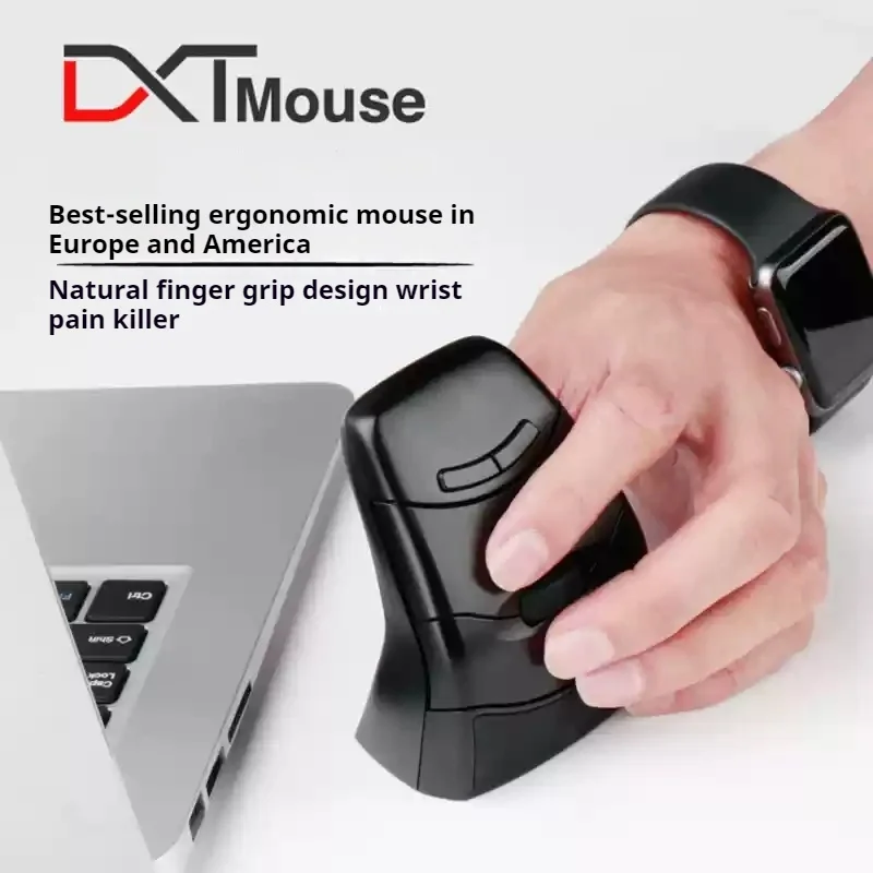 

Беспроводная мышь DXT3, легкий эргономичный переключатель класса из АБС-пластика между левыми и правыми руками, 4000 точек на дюйм, длительный срок службы батареи