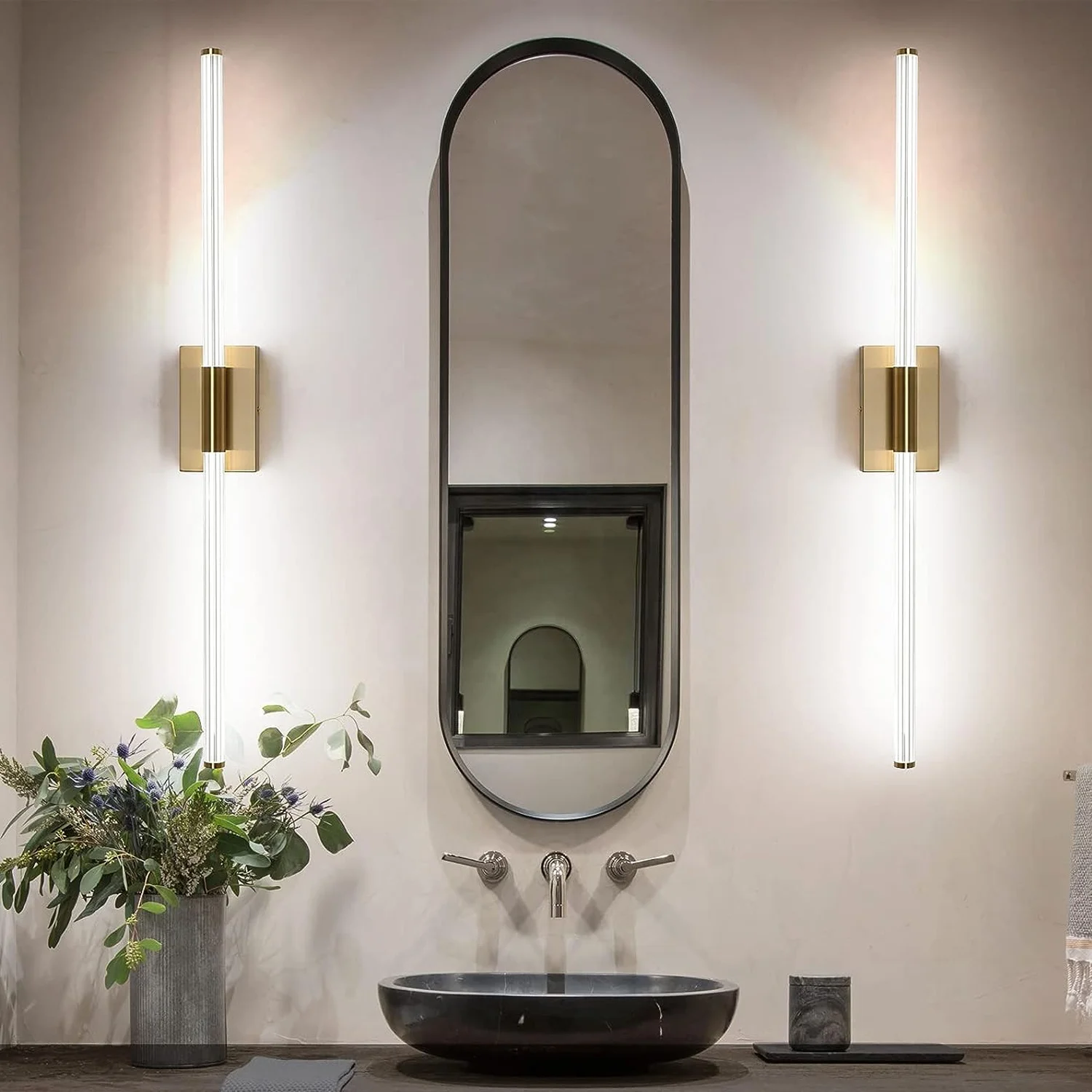 

32W 40 Inch Brass LED Vanity Light Bathroom Mirror Front Wall Light Rotatable Wall Sconce Waterproof Adjustable Wall Lamp
