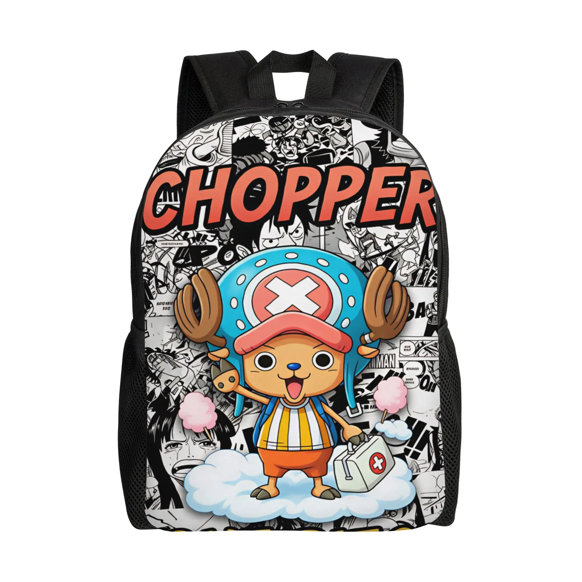 Ones Pieces Backpack Chopper Women Men Polyester Camping Backpacks Print Streetwear School Bags Rucksack