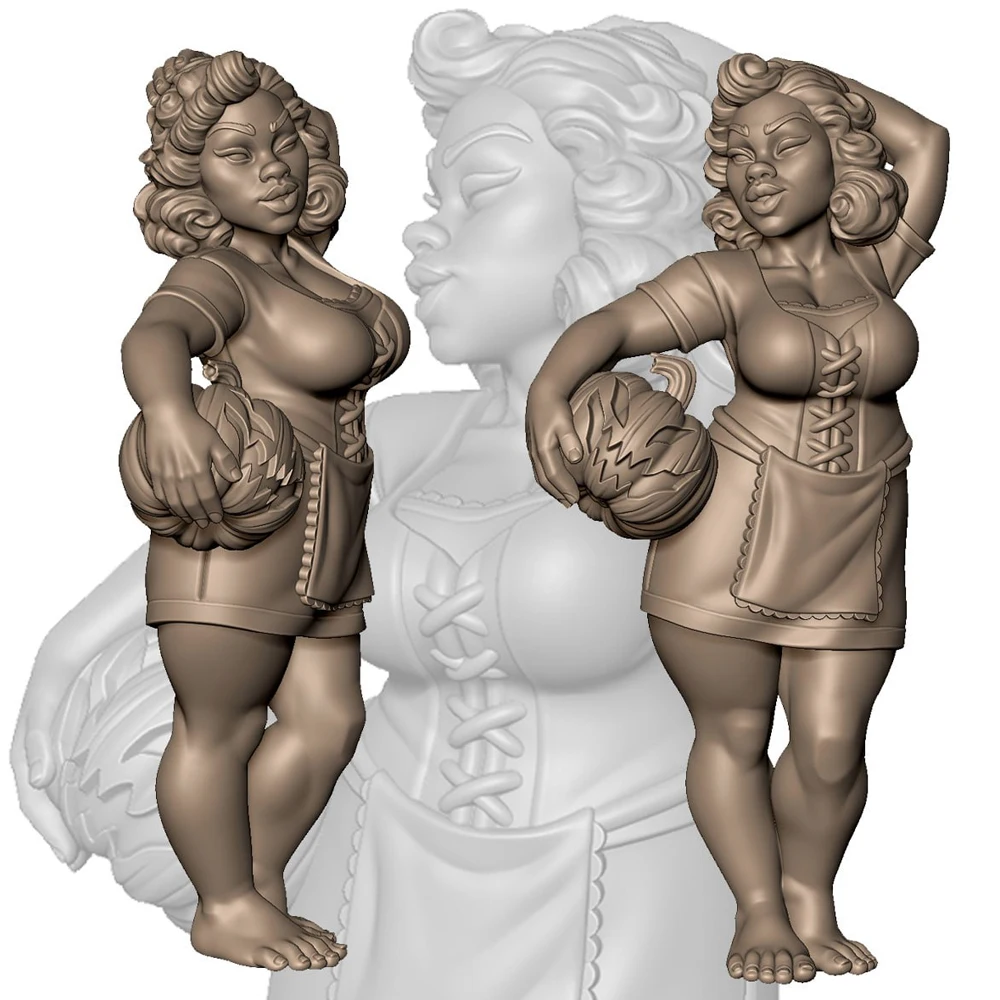 

1/24 Sexy Wave Girl Anime Resin Figurine Toy Unpainted GK Doll Unassembled 3D Print Assembly Miniature Reduction Statue Toys
