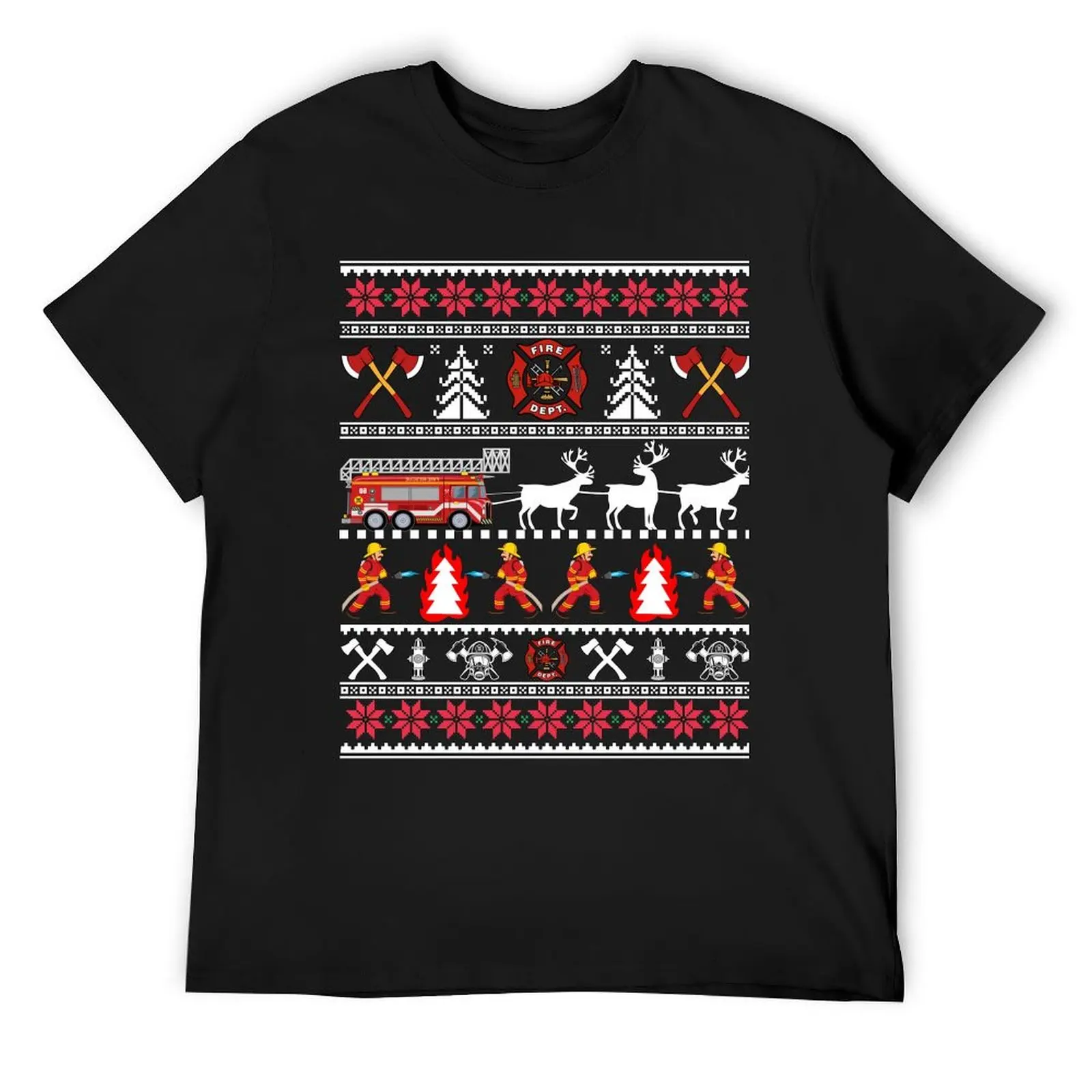 

Firefighter Ugly Christmas Sweater - Fireman Fire Department Christmas Shirt T-Shirt