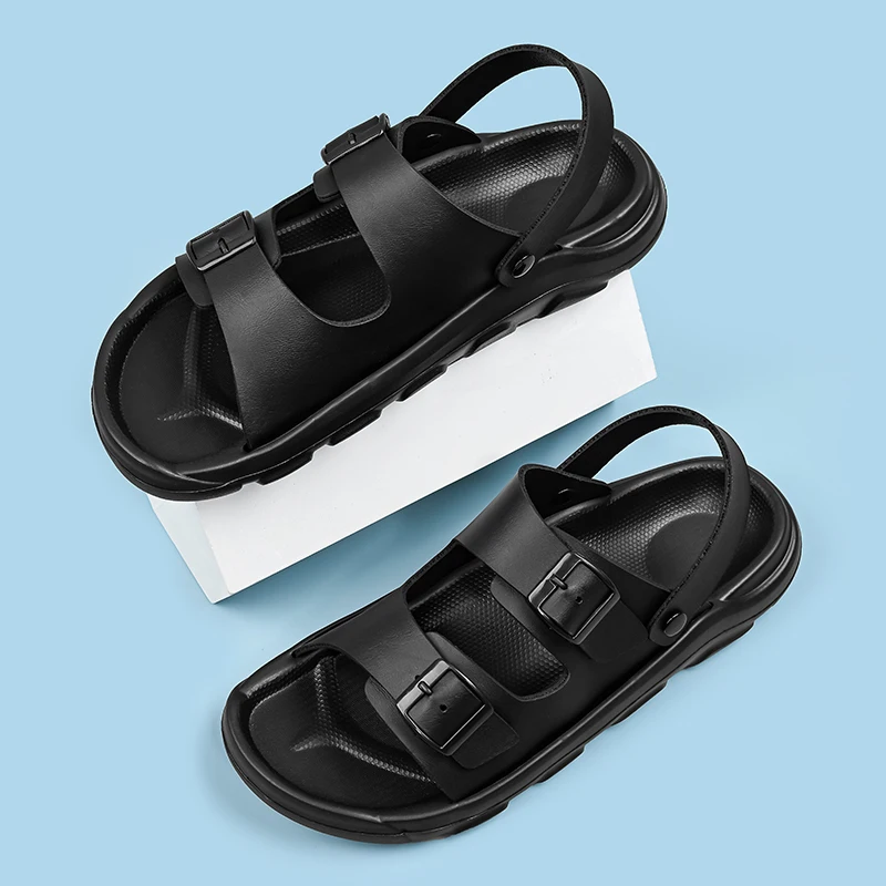 Summer New Sandals Slippers Men's Light Soft Sandals Adult Boys Thick-soled Beach Massage Shoes Male Non-slip Open-toe Sandals