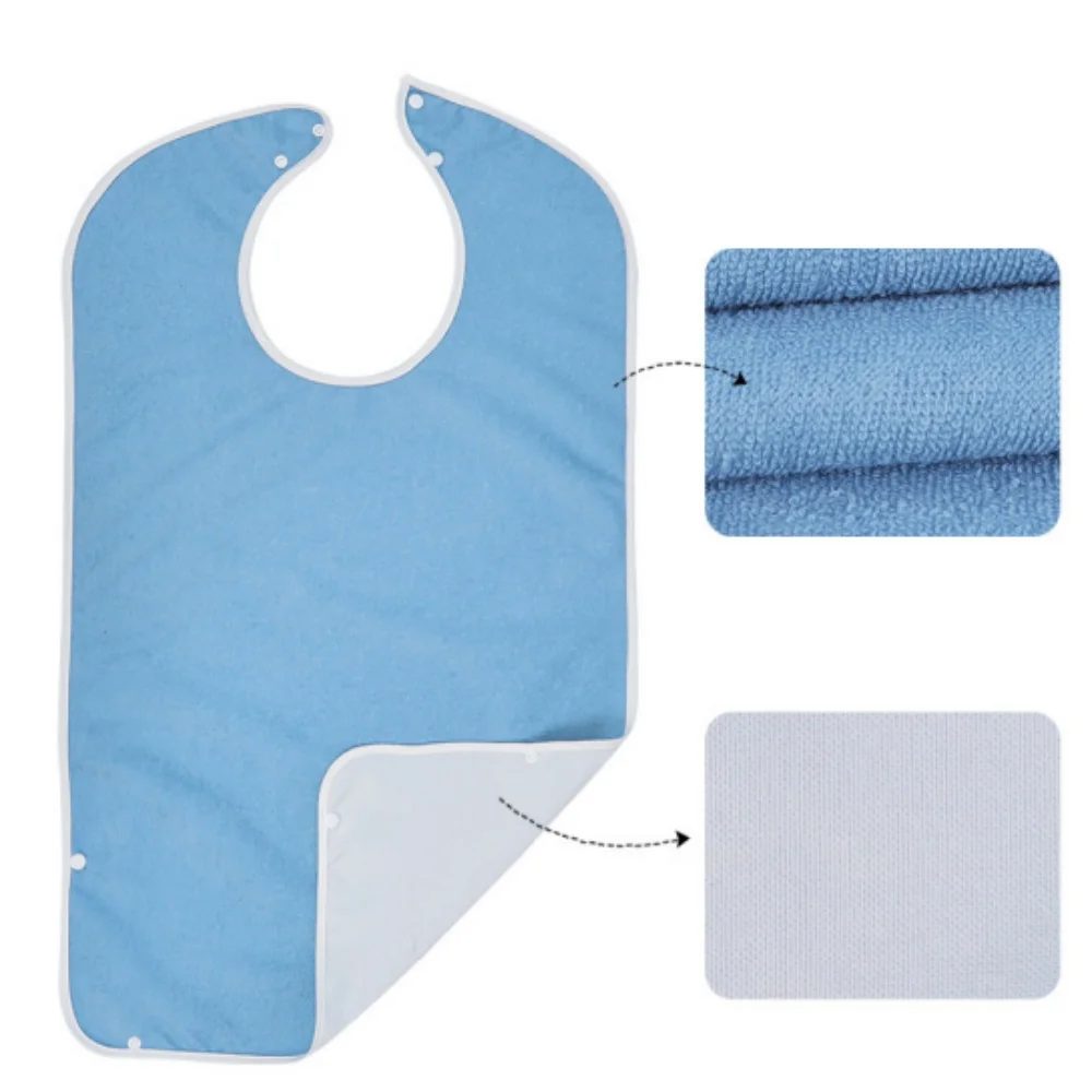 1 шт., водонепроницаемые тканевые нагрудники для пожилых людей, большие нагрудники для взрослых, впитывающие дышащие нагрудники для пожилых людей, слюниковое полотенце, мужской и женский фартук, ткань