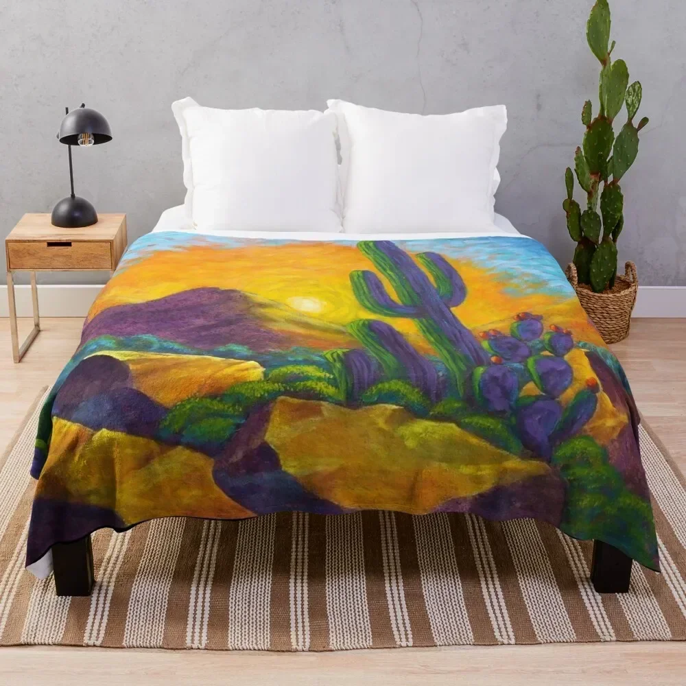 

Desert Sunrise Throw Blanket Shaggy Decorative Throw Soft Vintage Blankets