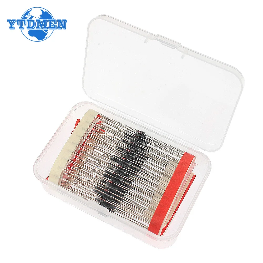 100-200pcs Rectifier Schottky Diode Kit 1N4007 1N4148 1N5408 1N5819 1N5822 1N4001 1N4004 1N5404 FR107 FR207 Fast Switching Diode image 6