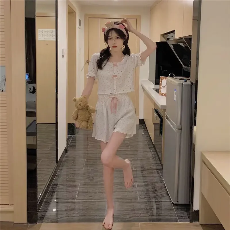 Sleepwear Women's Clothing Summer Short Sleeve Thin Home Loose Cozy Simple Affordable Skinny Sophisticated High-quality Sweet