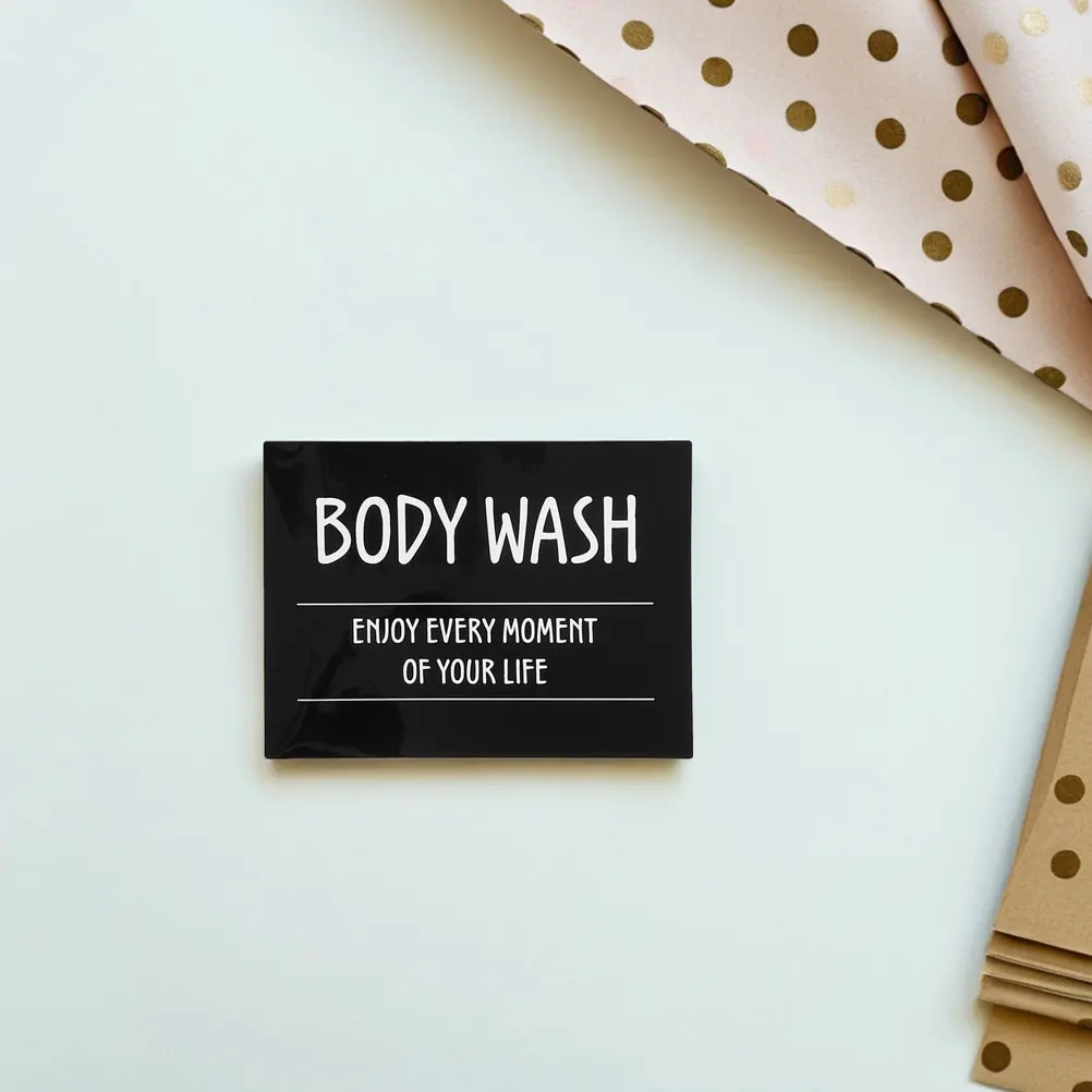 

2 Sets Waterproof Bathroom Dispenser Stickers Self-Adhesive Shampoo Bottle Labels Lotion Body Wash Container Stickers Travel