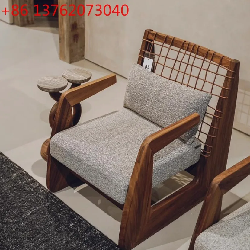 

Потрясающее кресло для отдыха в стиле ваби-саби, плетеное из веревки, среднее, под старину, для дома, одноместное кресло-софа