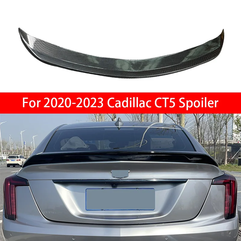 For 2020-2023 Cadillac CT5 Rear Wing Modified V Version Rear Cover Spoiler Blackwing Black Wing Carbon Rear Wing No Punching