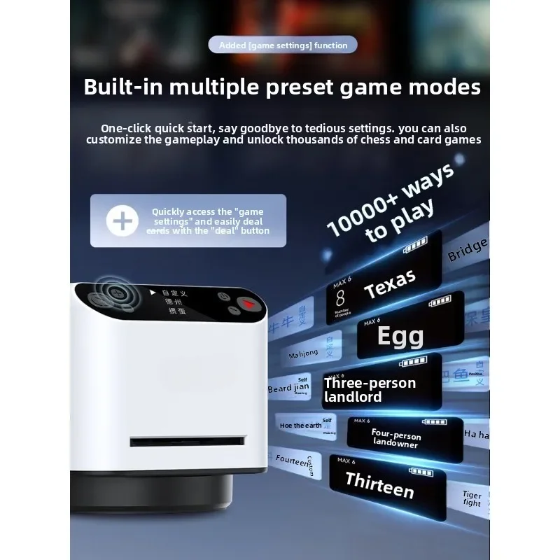 Voice card dealing machine, automatic card dealing machine, playing card shuffling and dealing machine