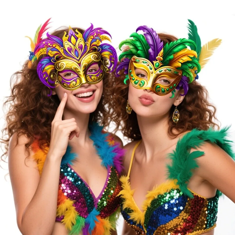 

6Pcs Fashion Venetian Party Carnival Masquerade Mask DIY Brazilian Carnival Mardi Gras Mask Paper Eye Mask Party Makeup Ball