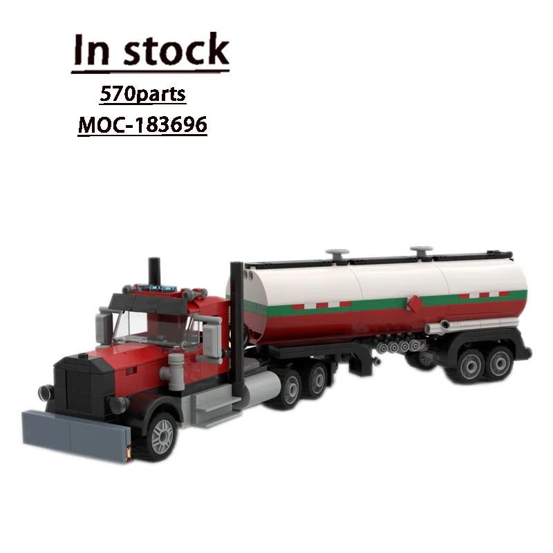 

MOC- 183696 Грузовой танкер, строительный блок, модель 570, деталиMOC, креативные строительные блоки для мальчиков и детей на день рождения, игрушки, подарки
