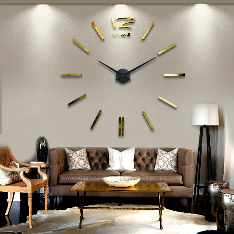 European Wall Clock AmazonDIYOversized Living Room Stylish round Clock Home Decoration Acrylic Wall Clock