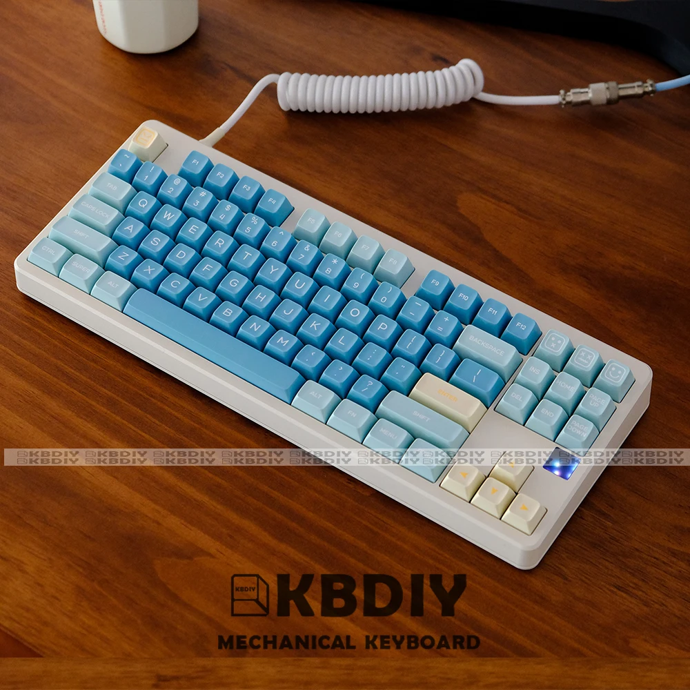 KBDiy 160 Key Cap Custom Sea Salt Lemon Keycap PBT Double Shot ISO Mechanical Keyboard SA Profile Keycaps for GMK67 84/87/96/104 view 5