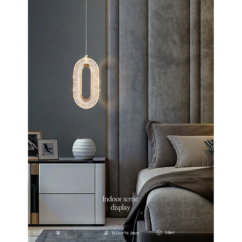 Fumi  Elegant Nordic Pendant Lamp Indoor Lighting Modern LED Adjustable Chandelier Lamp for Kitchen Dining Room Bedroom