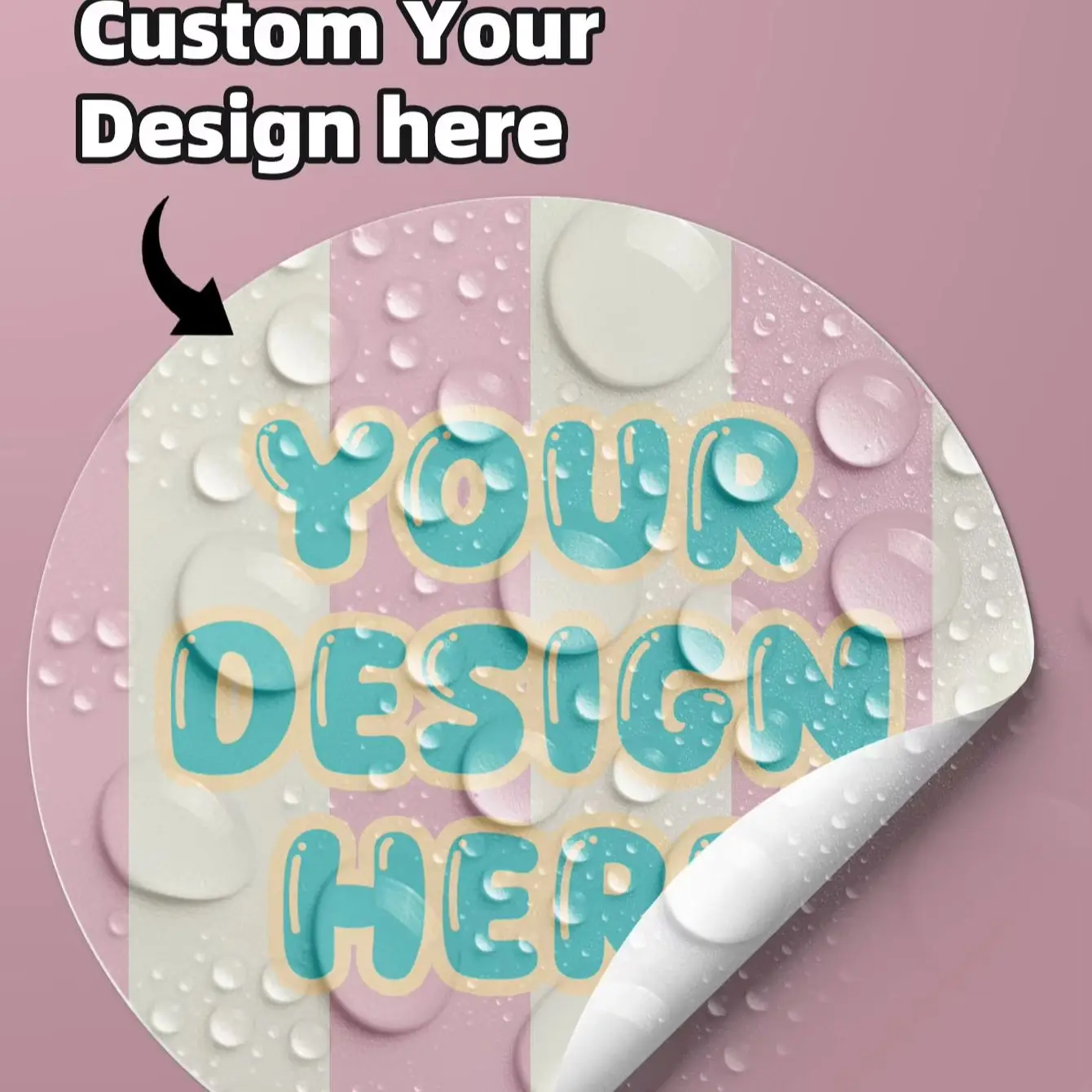 1/60/120pcs Custom Round Stickers in PVC/Holographic/Clear, Waterproof Self-Adhesive, Custom Logo/Image/Text for Any Event