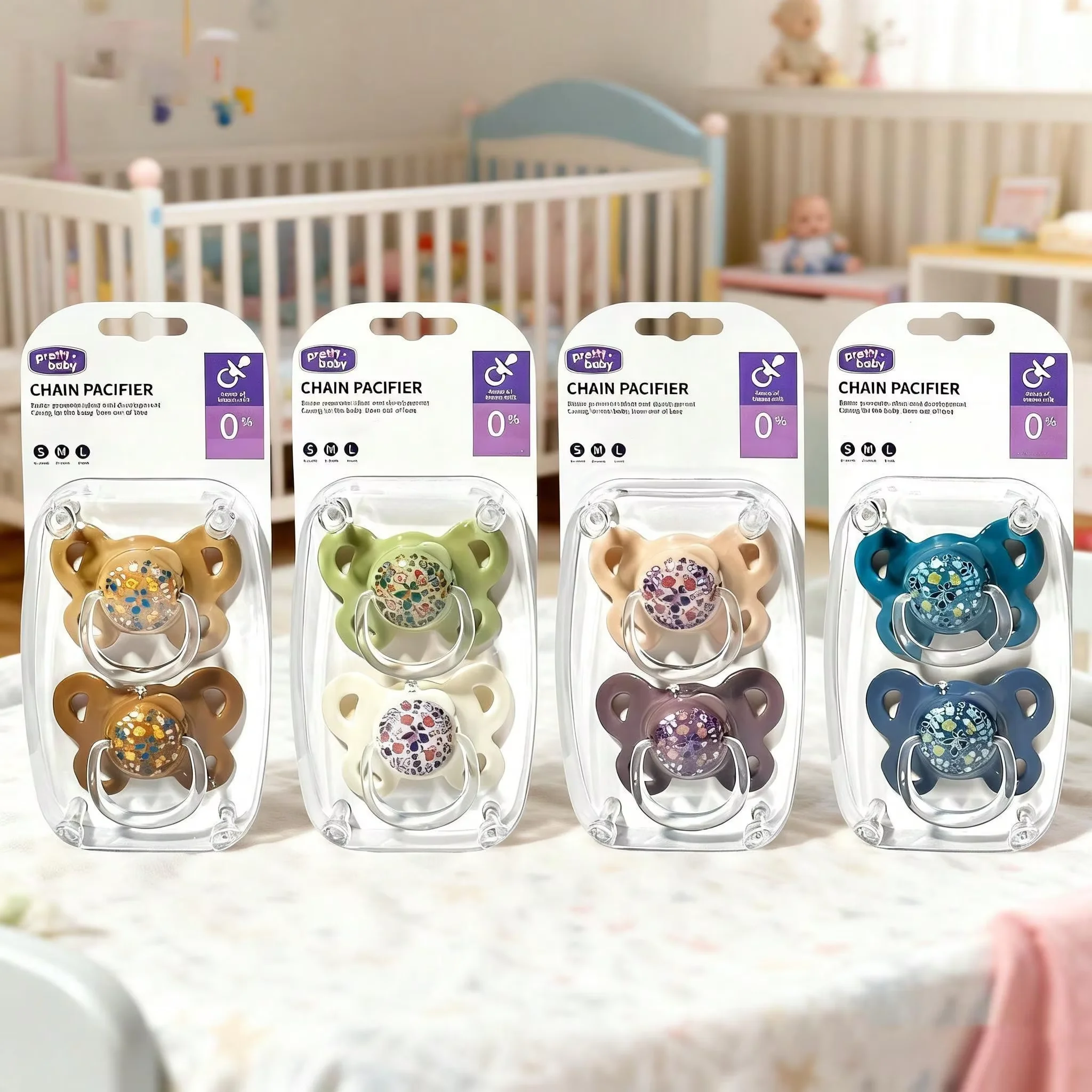 

2pcs/pack Solid Color Baby Pacifier Soother with Cover, Butterfly Shape Pacifier with Thumb Nipple, Baby Shower Gift Perfect