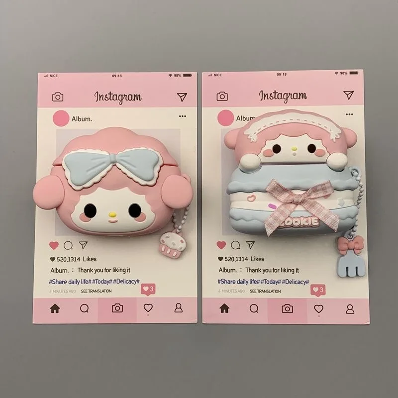 Für Apple Airpods Pro 3 2025 1 4 3 2 Pro Pink Cookie Cartoon Kopfhörer mit Charm Headset Cases Airpod Pro3 Funda mit Anhänger