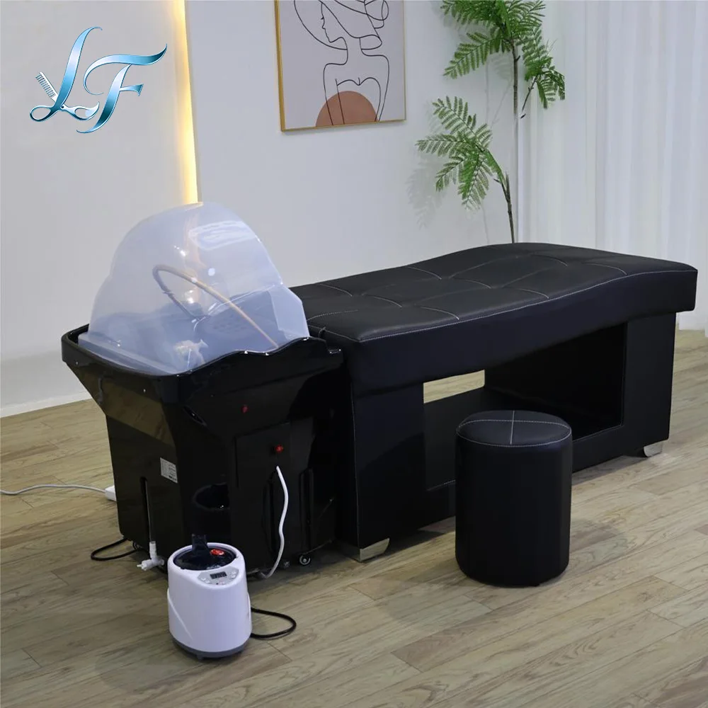 

Head Spa bed with water tank mobile shampoo chair basin black Portable shampoo basin