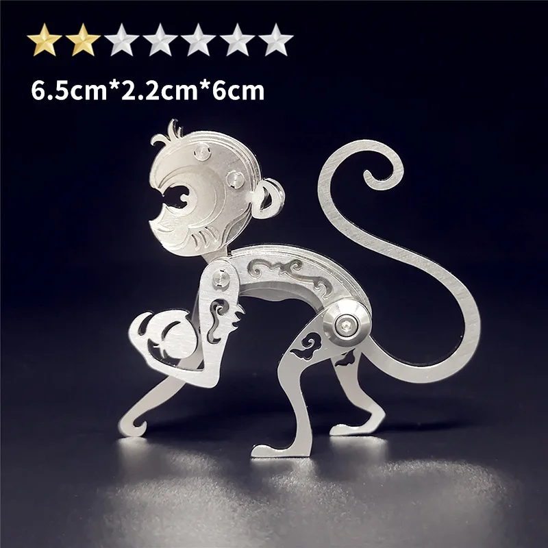 

3D Puzzle Cartoon Monkey Metal Model Building Kits for Adults Mechanical Animals Zodiac Monkey Jigsaw DIY Assembly Gift P499