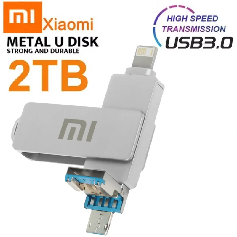 Xiaomi Original 2TB USB Flash Drives High Speed Pendrive Usb Pen Drive Portable SSD Memoria Usb Flash Disk TYPE-C Adapter For PC