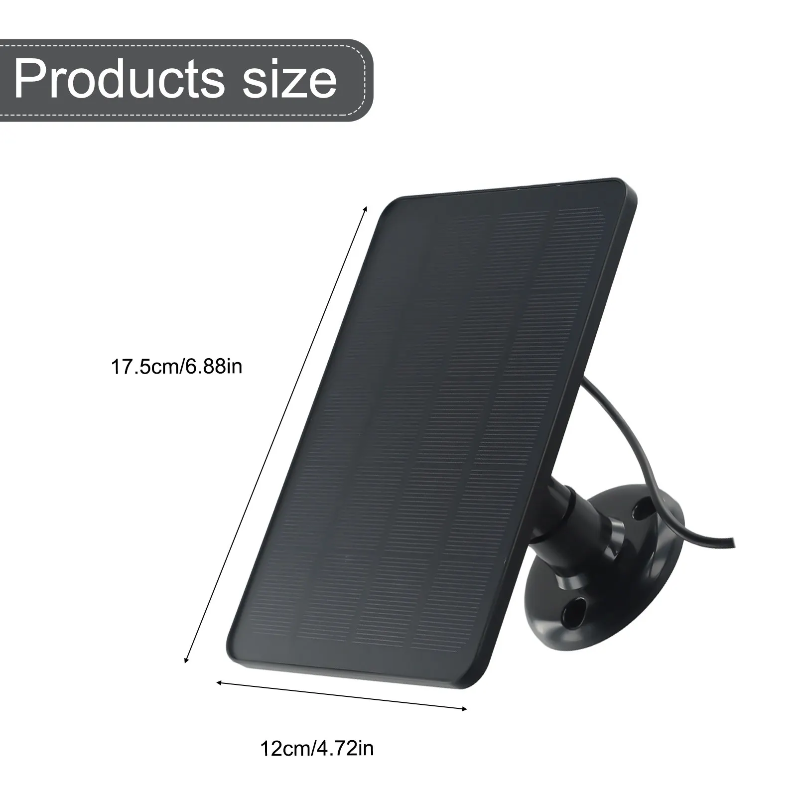 1 Piece 10W Monocrystalline Solar Panel With Cable For Eufy Ring Security Camera Outdoor Weatherproof Charging