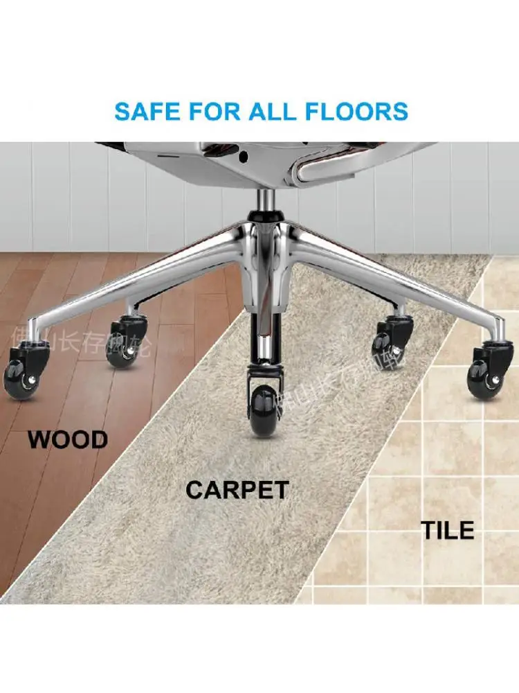 Imagem -05 - Transparente Universal Roda Snap Rodízio de Mola Cadeira de Escritório Forte Carga Rolamento Pcs por Lote pu Preto