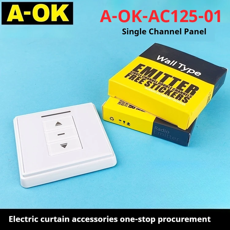 

Smart Home Aoke Electric Curtain Opening and Closed Curtain Roller Blind AC125-01 Single Channel 86 Single Channel Panel