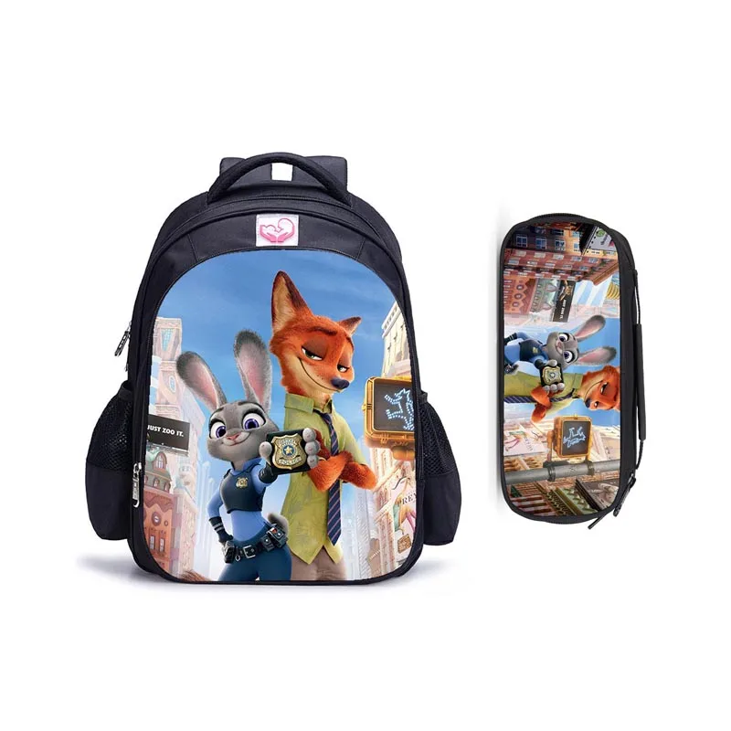 Imagem -02 - Disney Zootopia Mochilas Escolares para Crianças Mochila Ortopédica para Crianças Bolsas de Desenhos Animados para Meninos e Meninas 16