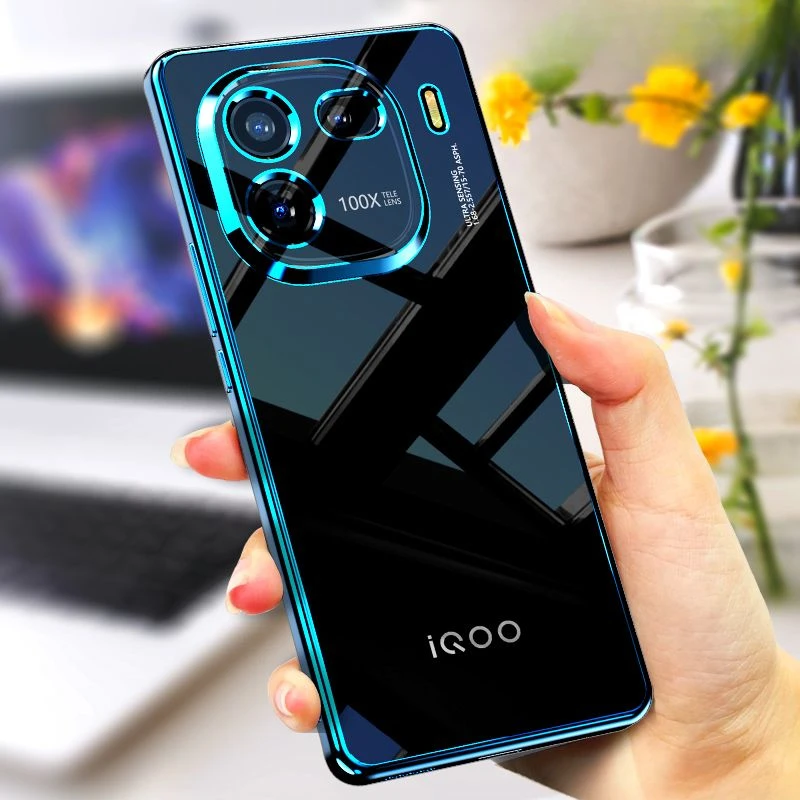 Electroplating Phone Case for Vivo IQOO 12 Pro Lens Protection Soft TPU Silicone Shell for IQOO12 Iqoo12 12Pro Protective Cover