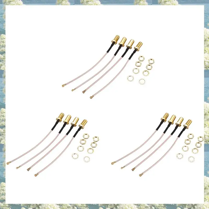 Новая упаковка из 12 RF U.FL(/IPX) Mini PCI к RP-SMA, гнездовая косичка, Wi-Fi, коаксиальный кабель RG-178, кабель с низкими потерями (10 см)