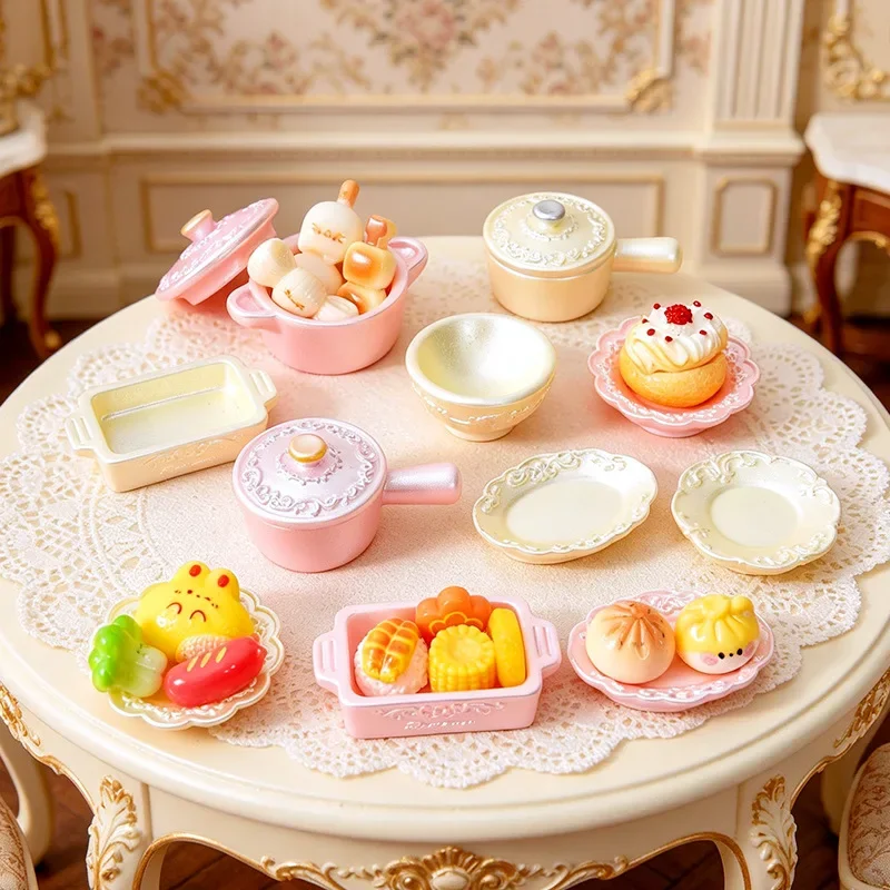 100pcs Kitchen Simulation Pots and Bowls Tableware Home Decoration DIY Home Decor Dollhouse Accessories