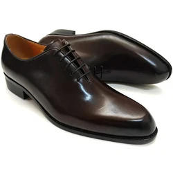 Successcommator-Chaussures en cuir faites à la main pour hommes, chaussures Oxford décontractées, confortables, à lacets, affaires, bureau, travail, gentleman, haute qualité