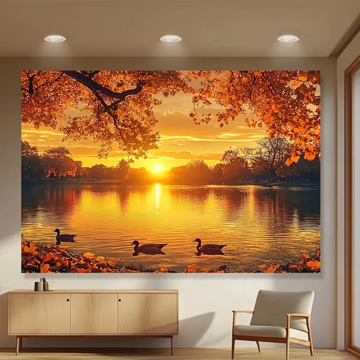 Serene Autumn Lake Water Reflection Art Jigsaw Puzzle 500/1000/1200/2000PCS Relaxing Hobby Art Collectible Gift