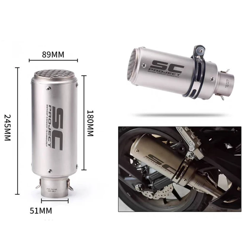Tubo De Escape Universal Para Motocicleta De 51-245 Mm, Silenciador De Salida Para 125Cc-900Cc Para Yamaha Honda Suzuki Kawasaki Kymco Ktm — -13%, 7.47€ Coupon, from 49.99€ – 13% descuento – €49.99