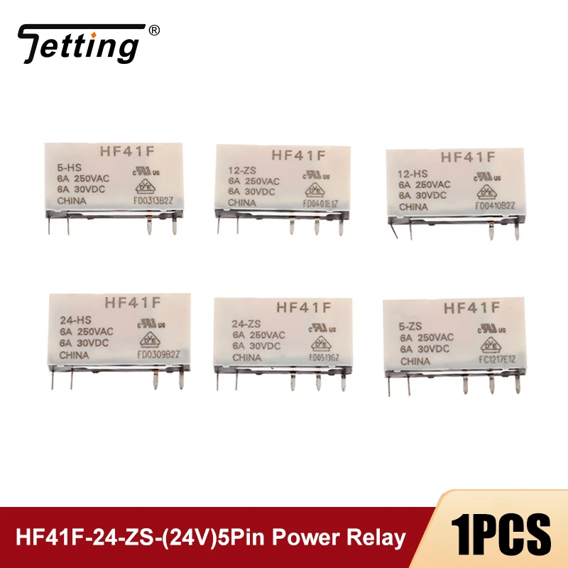 HF41F-24-ZS HF41F-12-ZS HF41F-5-ZS HF41F-5-HS HF41F-12-HS HF41F-24-HS Industrial Relay Subminiature Power Relay 41F HF41F