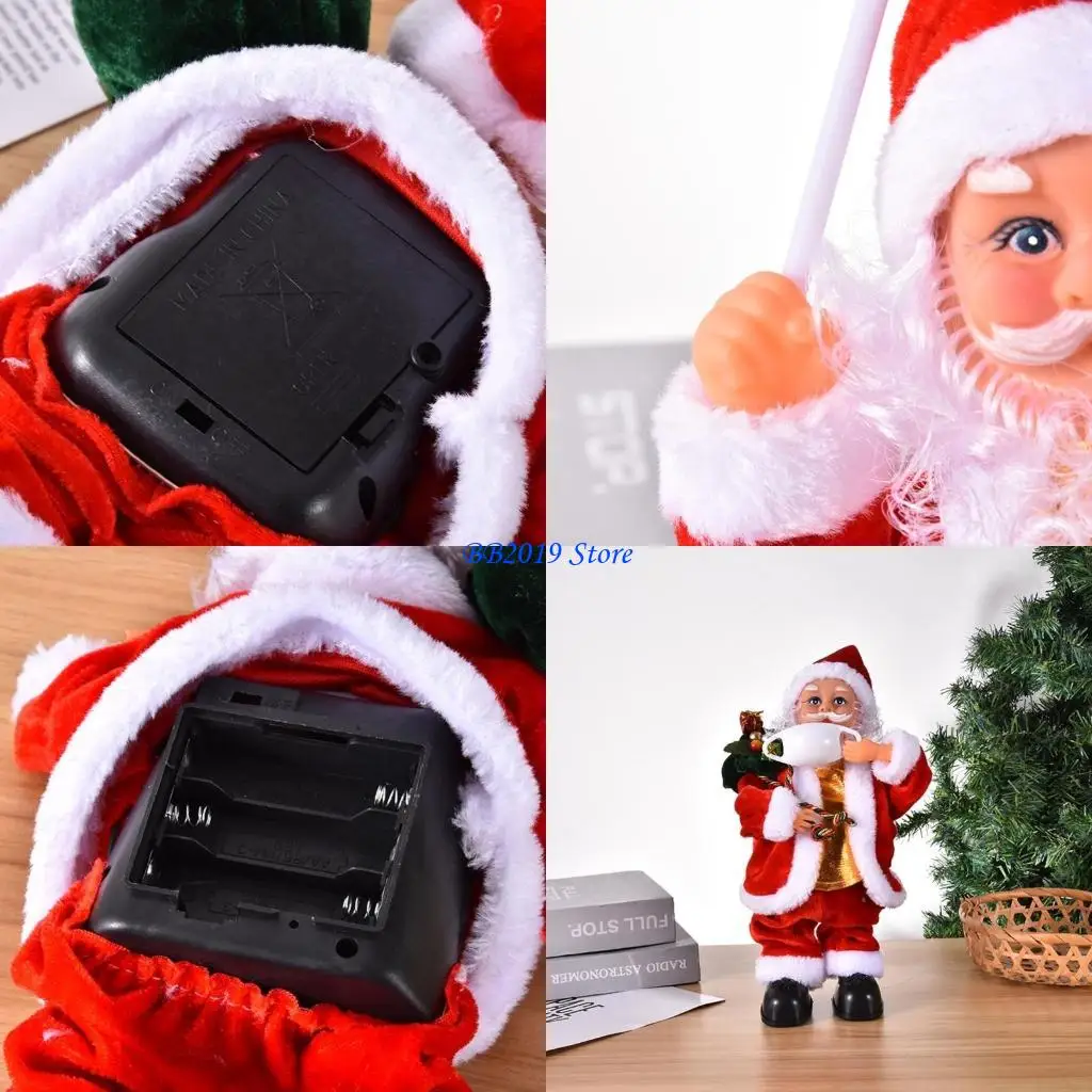 

Q0KB 28 см. Электрическая игрушка TwerkingSanta с зонтичным подарком рождественского орнамента