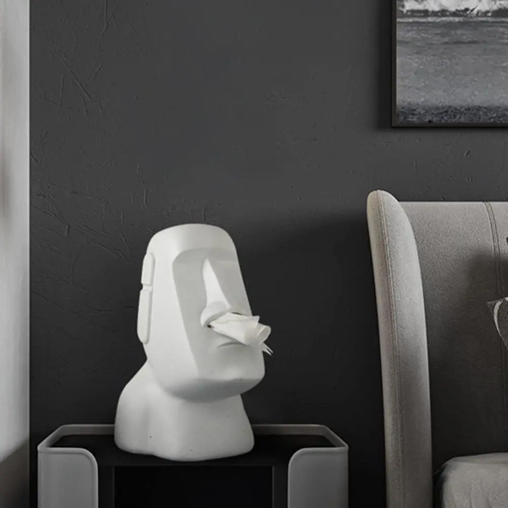 Moai Statue Tissue Box Napkin Storaet Waterproof Creative Tissue Case Napkin Case for Bar Hotel Home Cafe