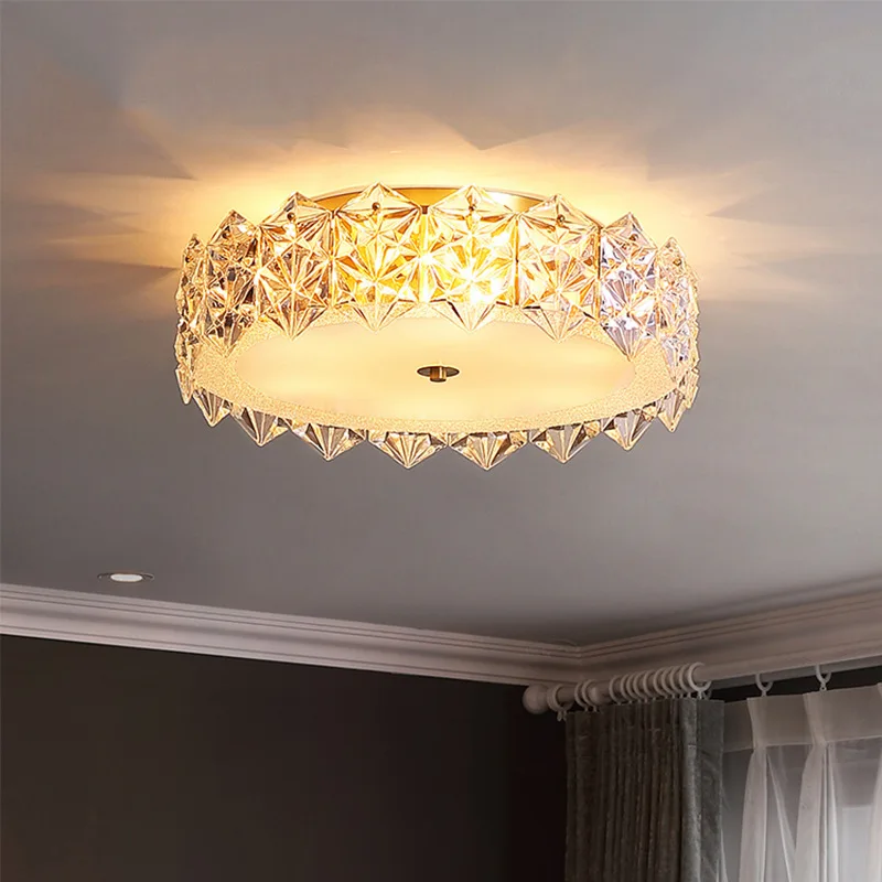 

Modern light luxury crystal lamp ceiling lamp simple creative bedroom lamp living room warm and romantic Nordic lamps